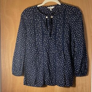 Lucky Brand Dark Blue Floral Blouse